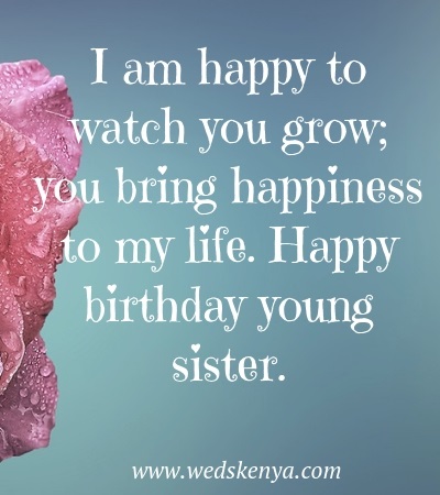 Happy Birthday Message for Younger Sister