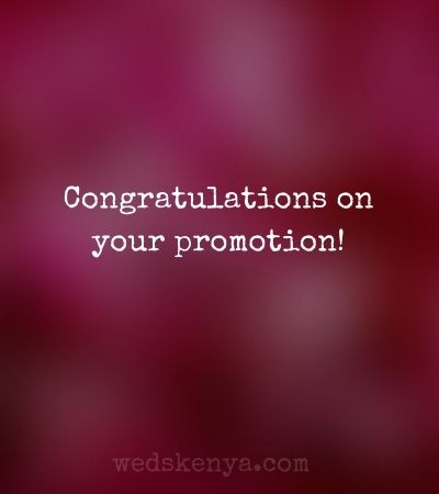 Congratulatory Message on Promotion