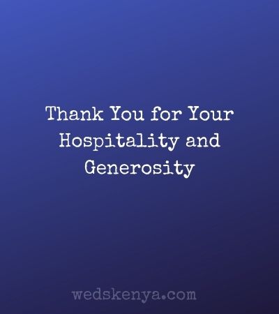 Thank you message for hospitality 