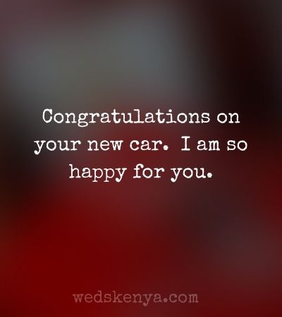 Congratulations for New Car