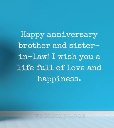 Wedding Anniversary Wishes for Brother and Sister in Law